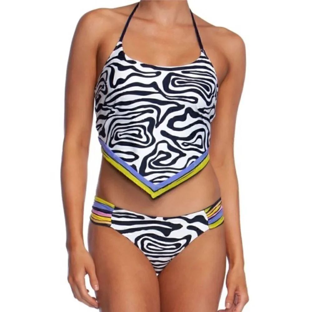Trina Turk Zebra Handkerchief Rev Bottom Swimsuit Set 6